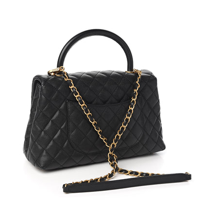 Chanel Caviar Quilted Small Coco Handle Flap Black 2 of 10