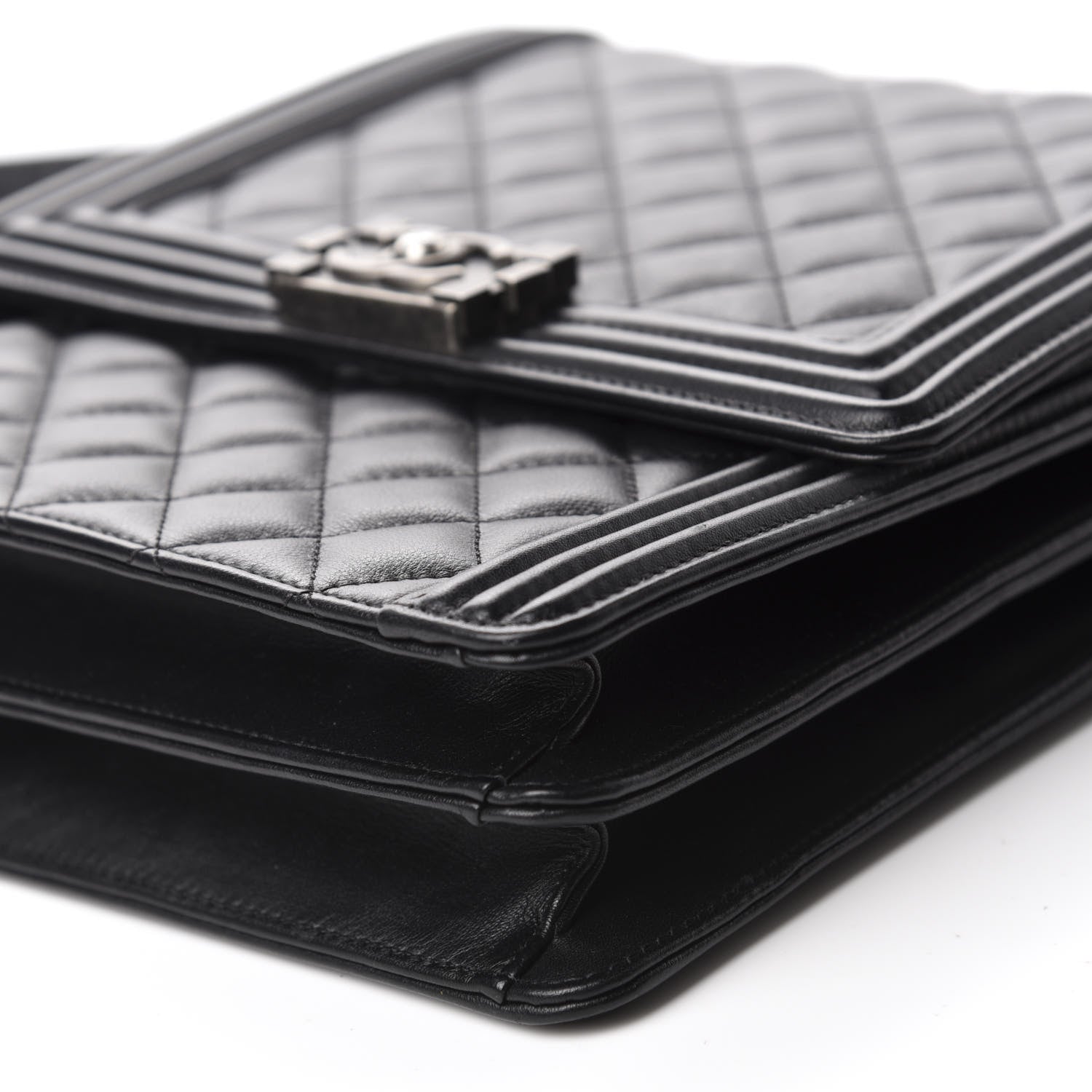 Chanel Calfskin Quilted North South Boy Flap Black 7 of 11