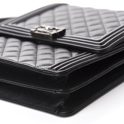 Chanel Calfskin Quilted North South Boy Flap Black 7 of 11