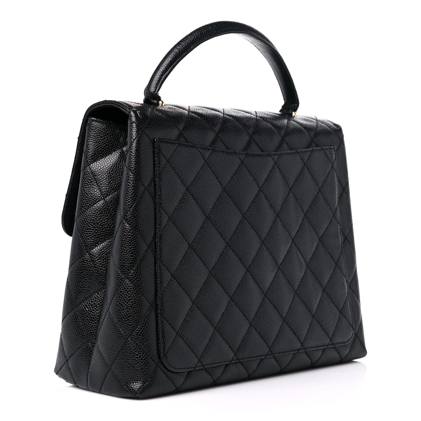 Caviar Quilted Jumbo Kelly Flap Black