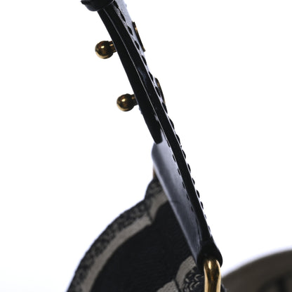 Christian Dior Canvas Embroidered Shoulder Strap Black 6 of 7