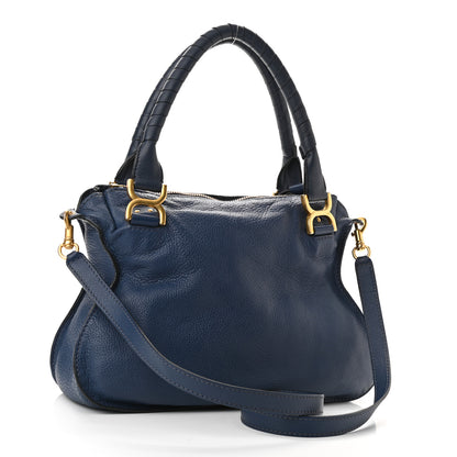 Chloe Calfskin Medium Marcie Satchel Royal Navy 3 of 12