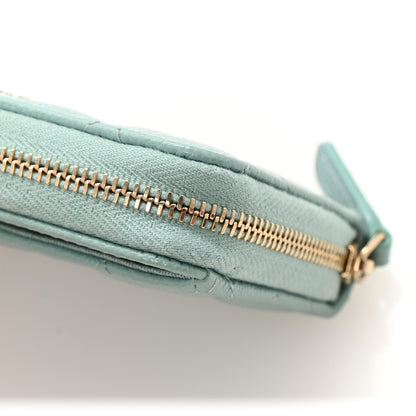 Chanel Caviar Quilted Zip Coin Purse Light Blue 9 of 10