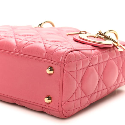 Christian Dior Lambskin Cannage Mini Lady Dior Pink 9 of 9