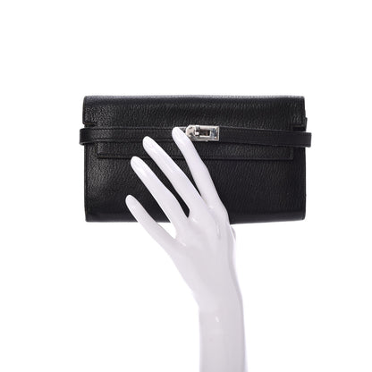 Hermes Chevre Mysore Kelly Longue Wallet Black 2 of 16