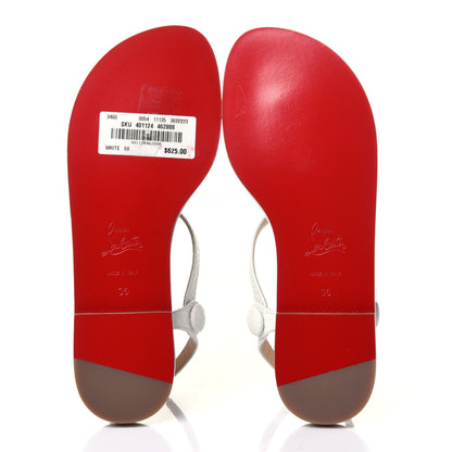 Christian Louboutin Calfskin Jurassic Nappa Planet Ball Flat Sandals 36 White 7 of 10