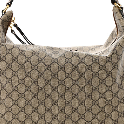 Gucci GG Supreme Monogram Large Linea A Hobo Light Brown 8 of 12