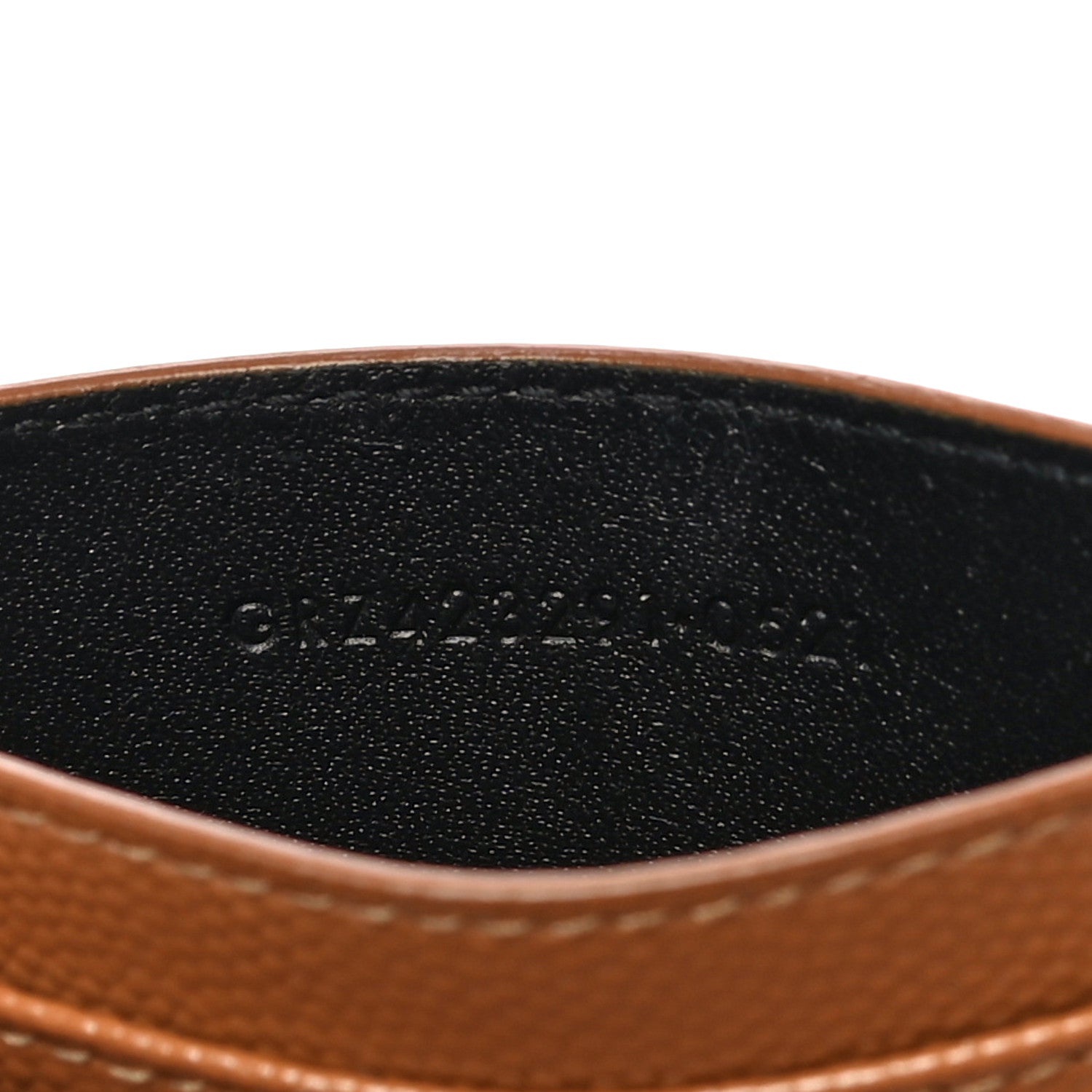 Saint Laurent Grain De Poudre Matelasse Chevron Monogram Credit Card Case Natural Dark 5 of 10