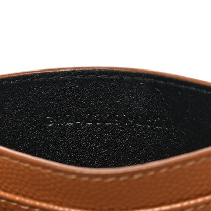 Saint Laurent Grain De Poudre Matelasse Chevron Monogram Credit Card Case Natural Dark 5 of 10