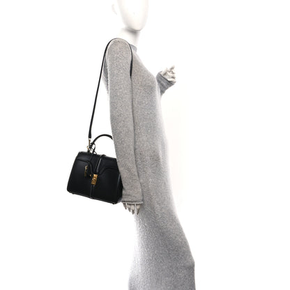 Celine Satinated Calfskin Small 16 Top Handle Bag Black 2 of 15