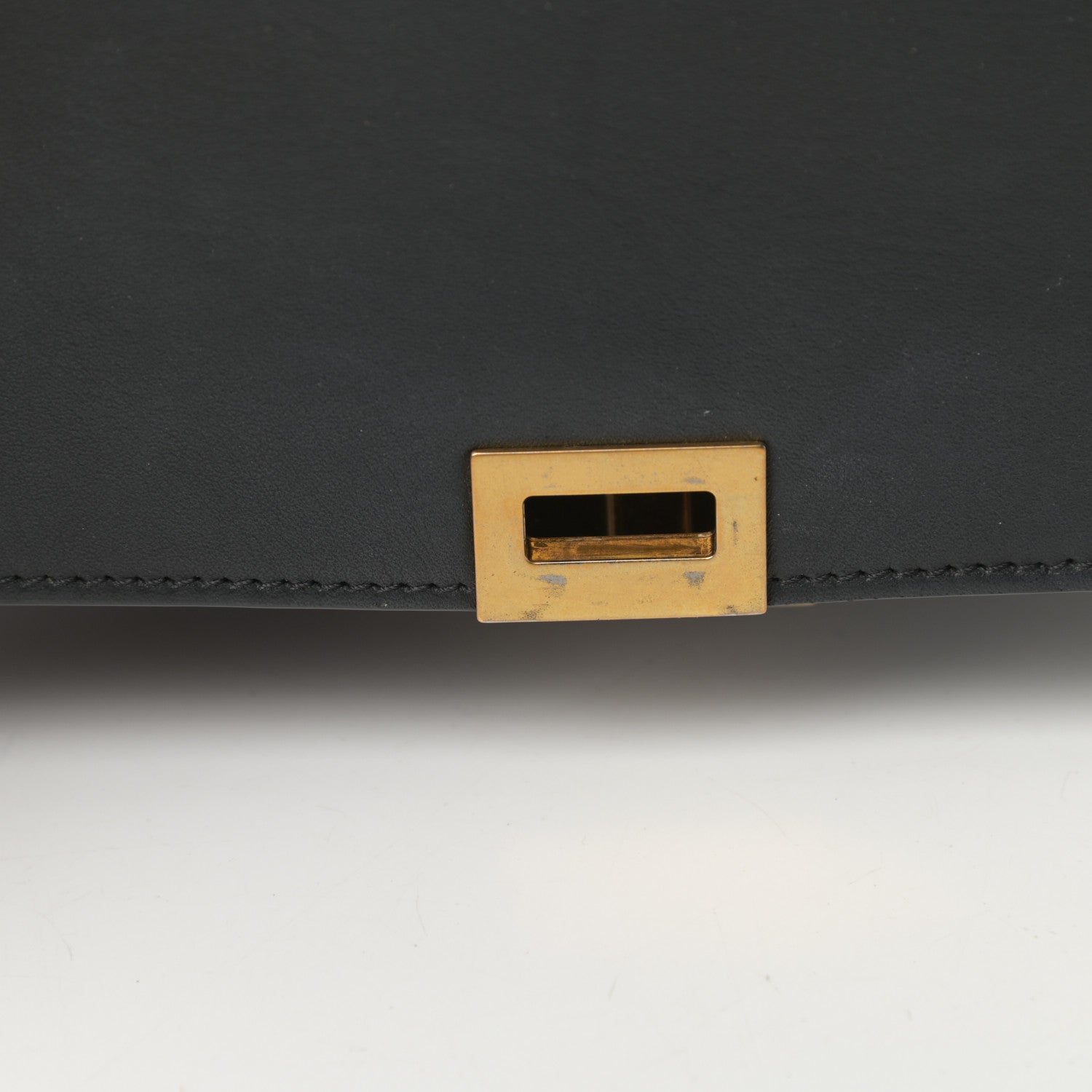 Celine Smooth Calfskin Linen Small Tri-Color Trapeze Black Navy Blue 12 of 17