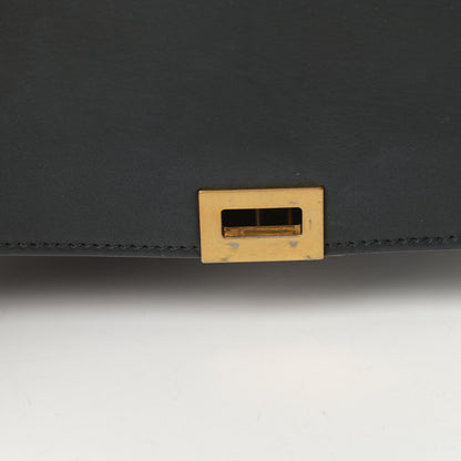 Celine Smooth Calfskin Linen Small Tri-Color Trapeze Black Navy Blue 12 of 17