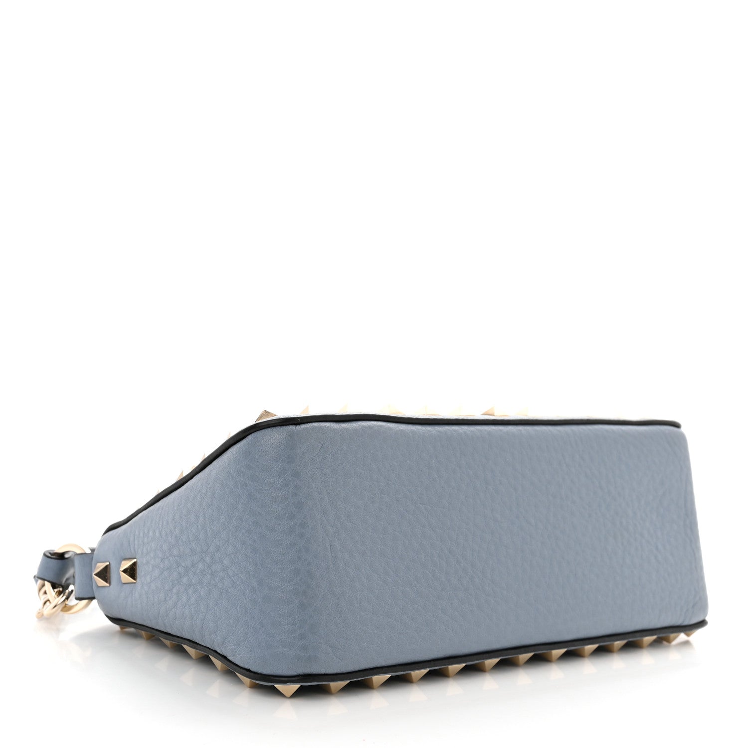 Valentino Garavani Pebbled Calfskin Small Rockstud Flip Lock Shoulder Bag Niagara 4 of 9