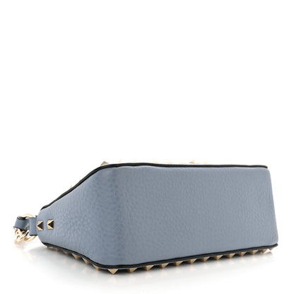 Valentino Garavani Pebbled Calfskin Small Rockstud Flip Lock Shoulder Bag Niagara 4 of 9