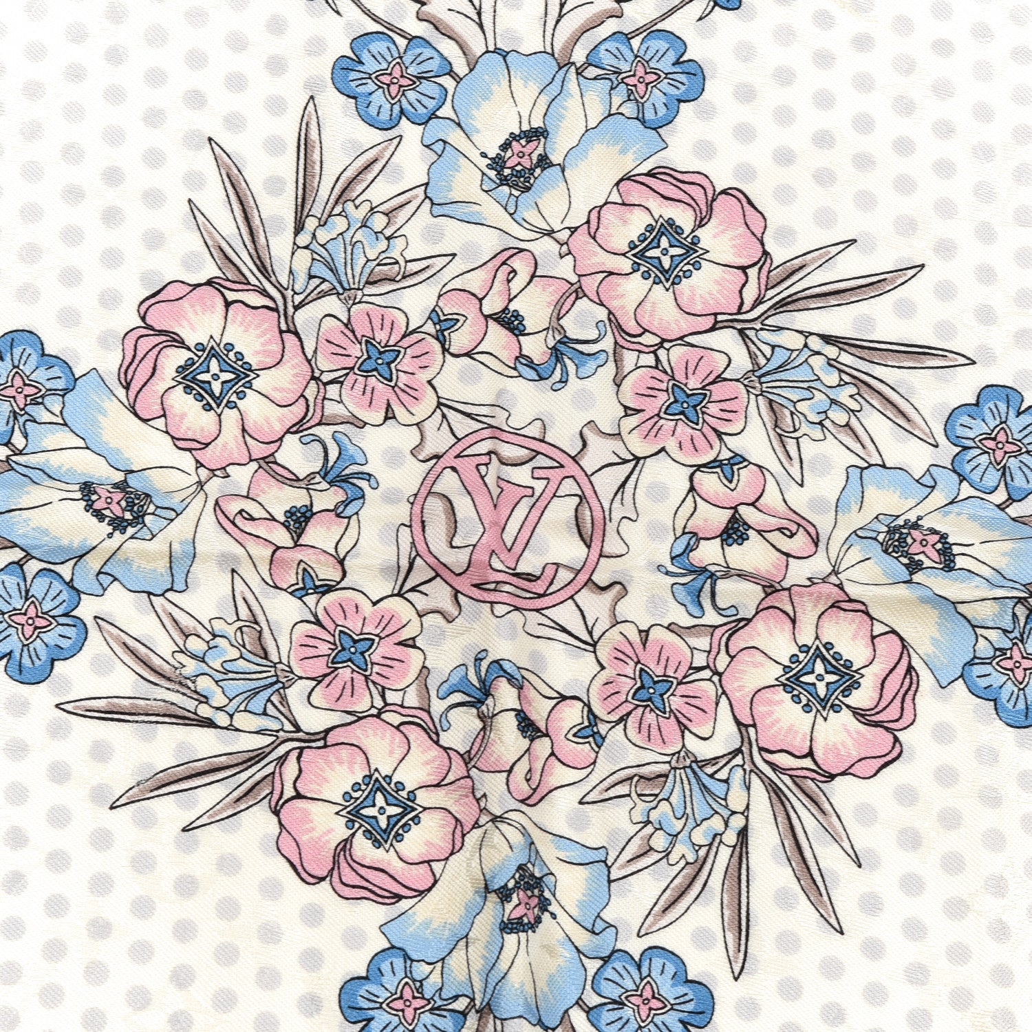 Louis Vuitton Silk Wool Monogram Flower Shawl Beige 2 of 3