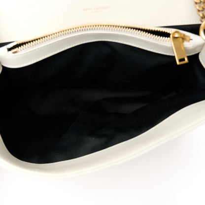 Saint Laurent Calfskin Y Quilted Monogram Medium Loulou Chain Satchel Crema Soft 5 of 11