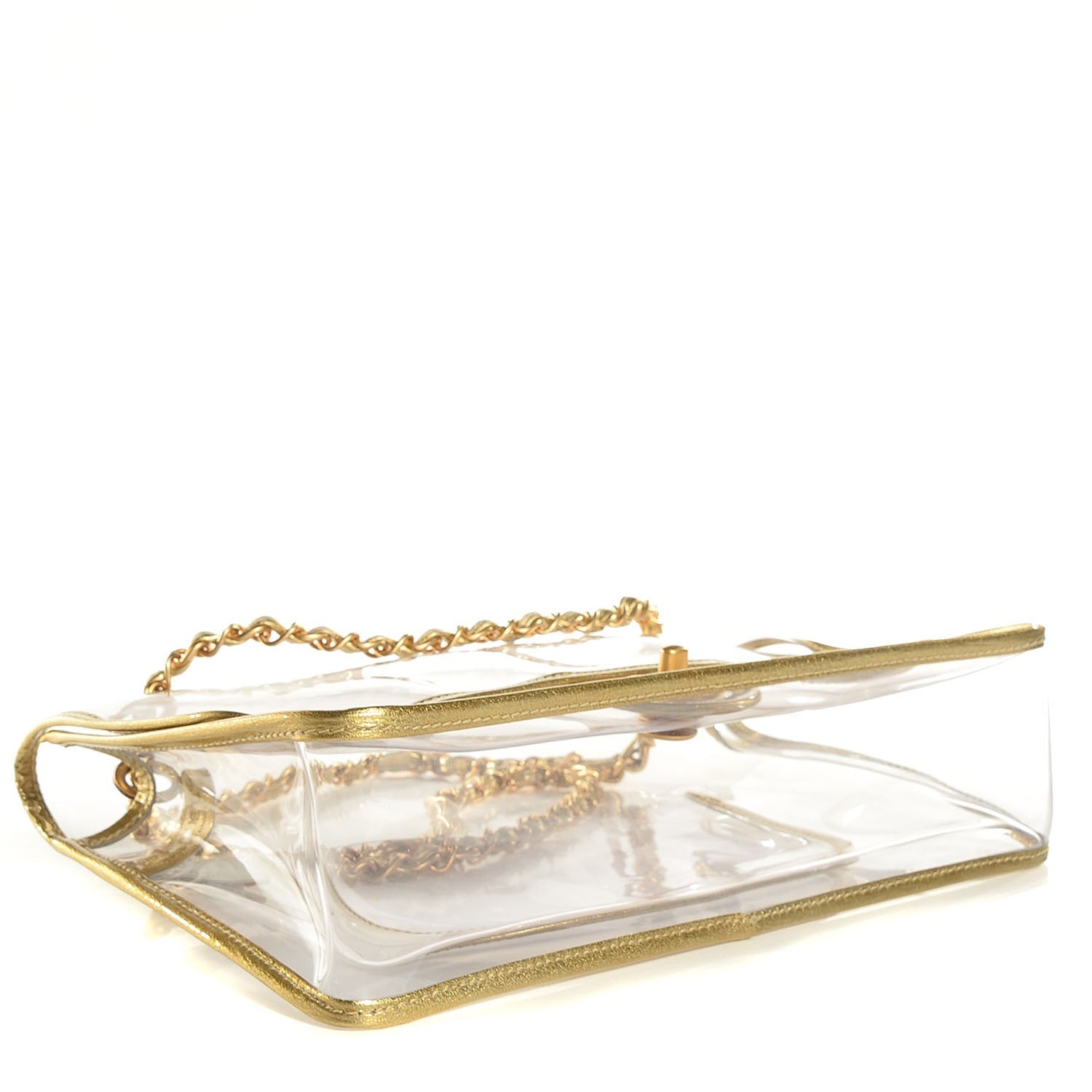 Chanel Vinyl Naked Classic Large Flap Gold 4 of 9