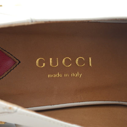 Gucci Betis Glamour Calfskin Web Pearl Embellished Peyton 35mm Loafer Pumps 35 White 6 of 13