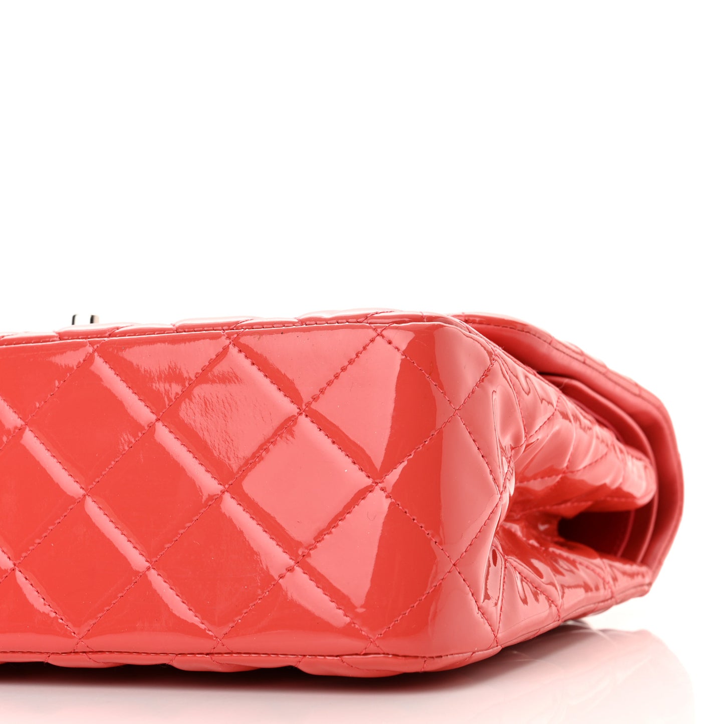 Patent Quilted Jumbo Double Flap Coral