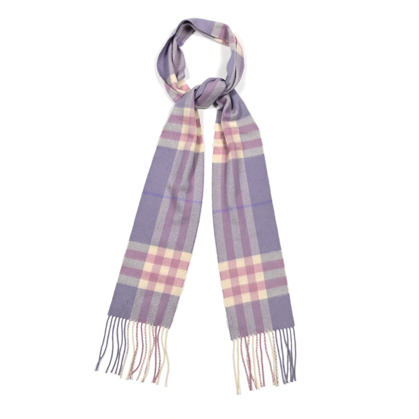Cashmere Giant Heritage Check Fringe Scarf Pink