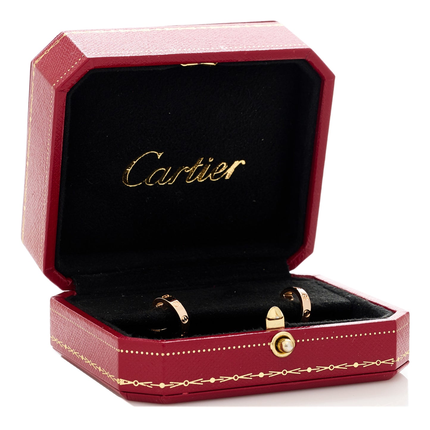 18K Pink Gold Small LOVE Hoop Earrings