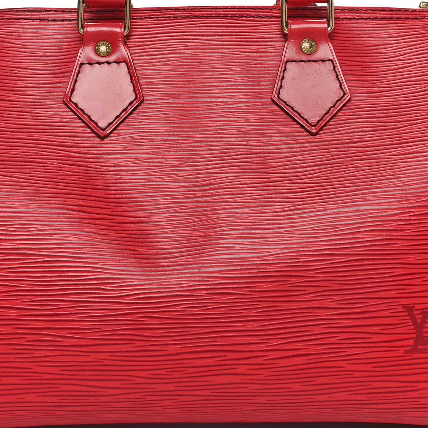 Louis Vuitton Epi Speedy 25 Castillan Red 7 of 9