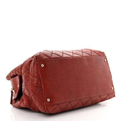 Chanel Calfskin Quilted Medium Retro Chain Tote Red 4 of 12