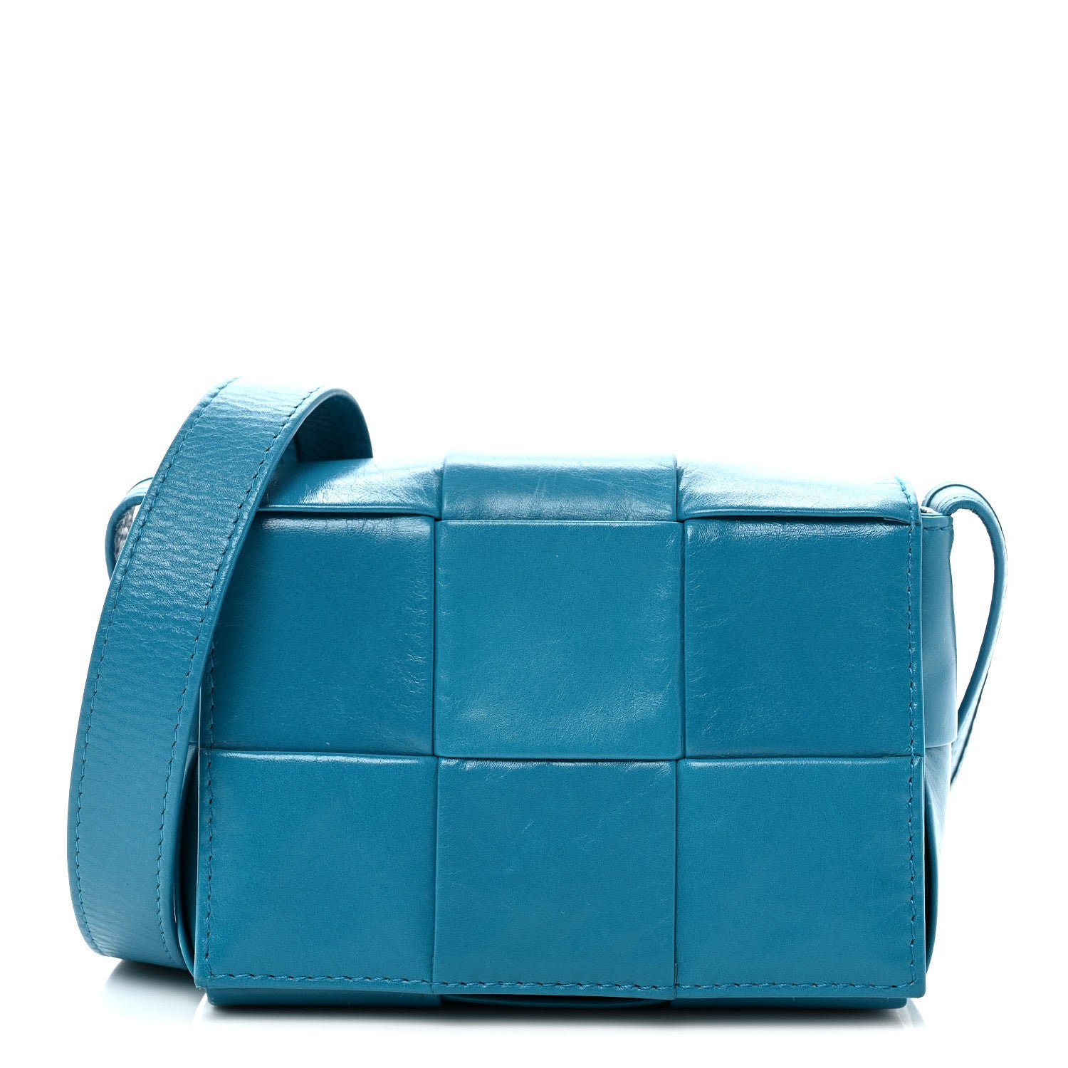 Bottega Veneta Paper Calfskin Maxi Intreccio Extra Mini Cassette Crossbody Bag Blue 1 of 10
