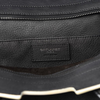 Saint Laurent Calfskin Small Monogram Downtown Cabas Black White 5 of 8