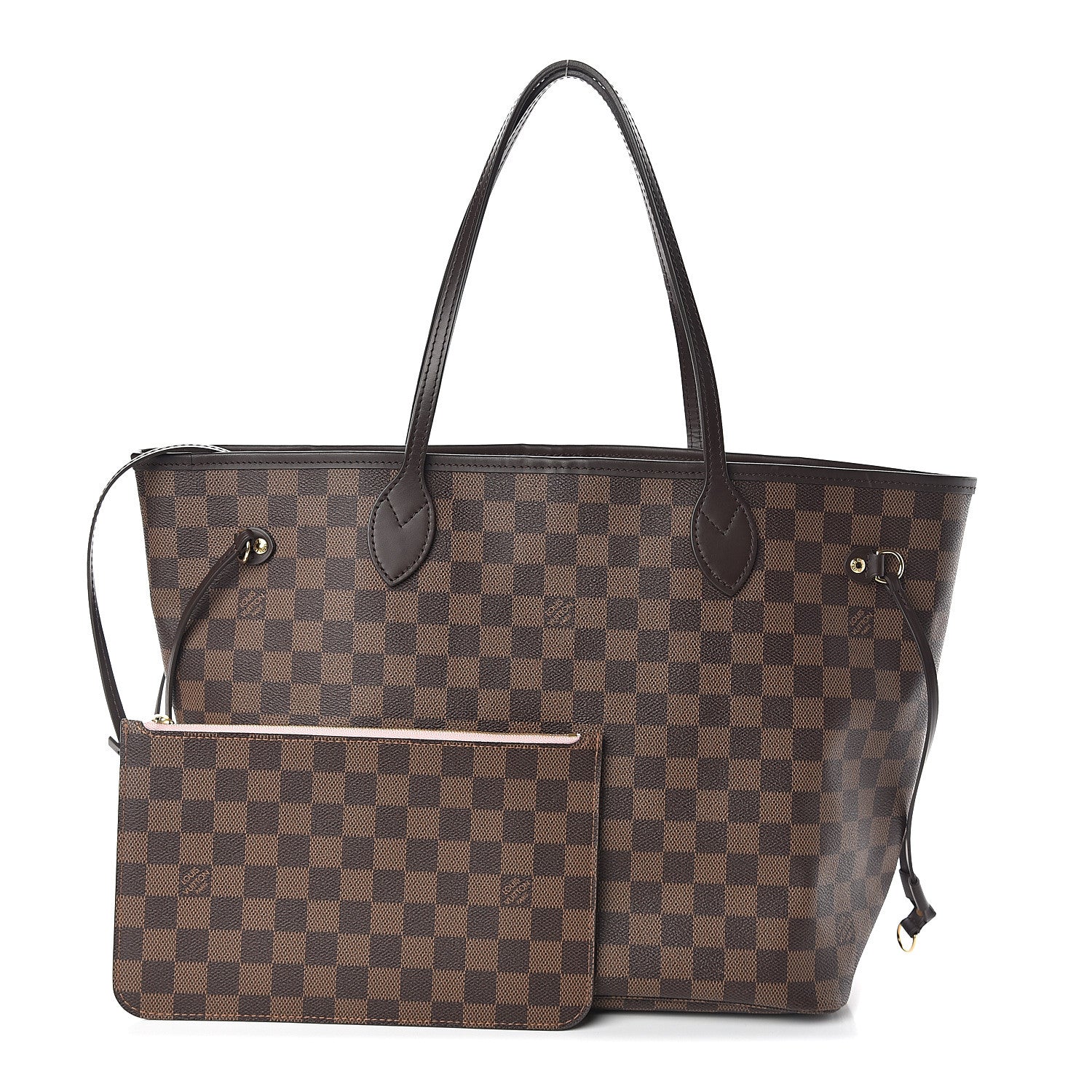 Louis Vuitton Damier Ebene Neo Neverfull MM Rose Ballerine 1 of 10