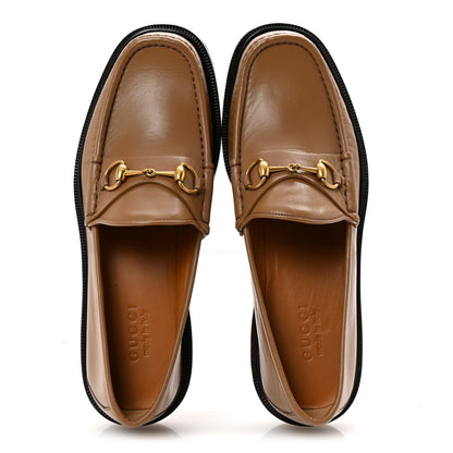 Gucci Mandala Goatskin Mens Horsebit Loafers 10 Friky Taupe 2 of 10