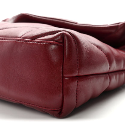Saint Laurent Lambskin Quilted Toy Loulou Puffer Monogram Chain Satchel Red 10 of 11
