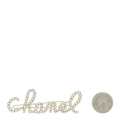 Chanel Metal Glass Swirling Pearls Hair Clip Gold 2 of 6