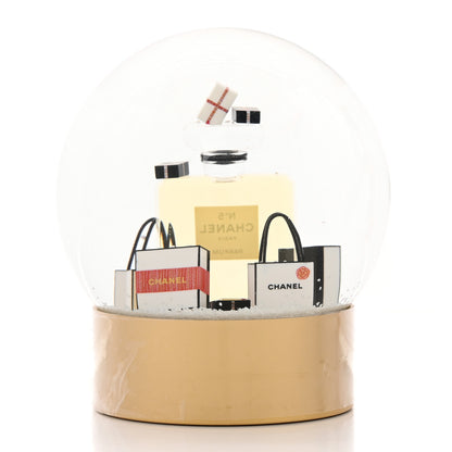 Chanel Glass N°5 Perfume Bottle Snow Globe Gold 3 of 8