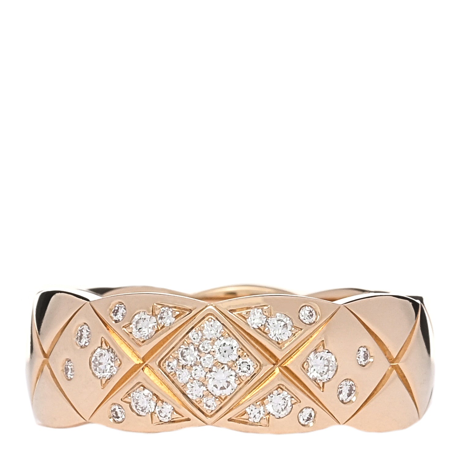 Chanel 18K Yellow Gold Diamond Small Coco Crush Ring 48 4.5