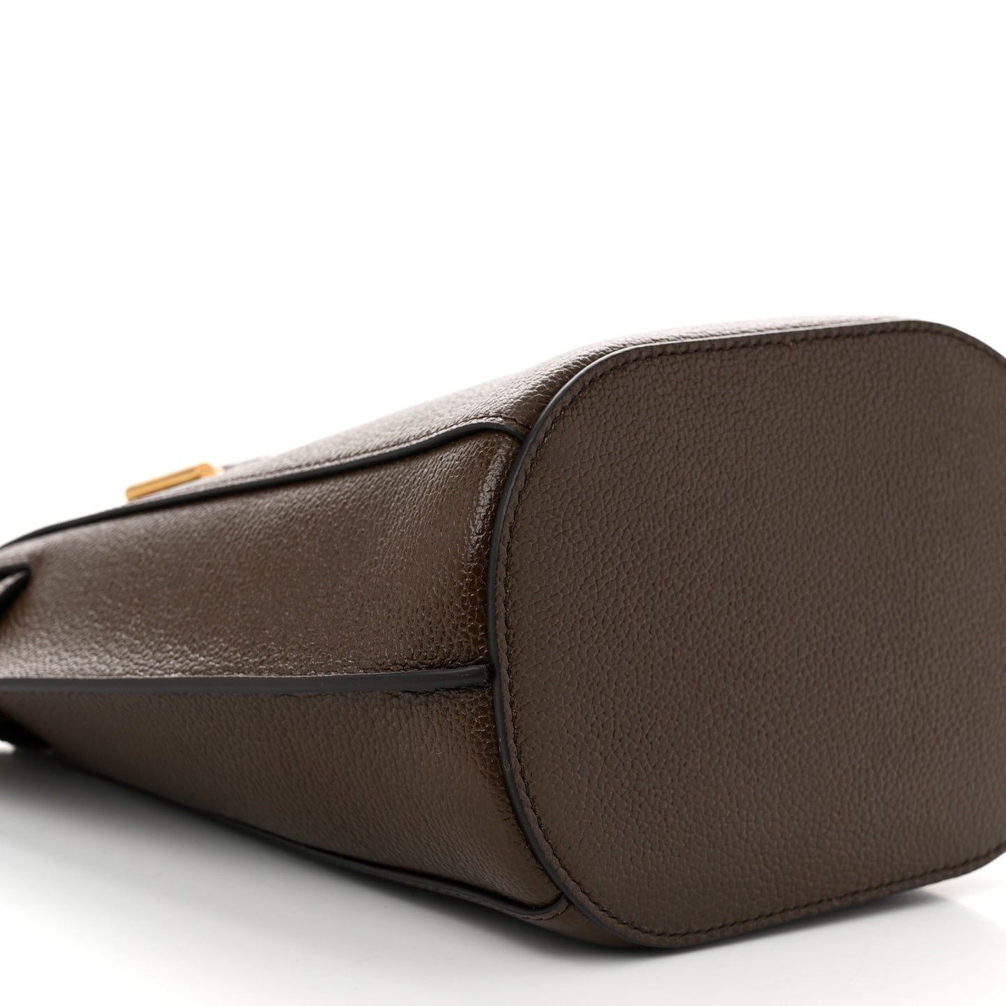 Grained Calfskin Mini Audrey Belt Bucket Bag Dark Khaki