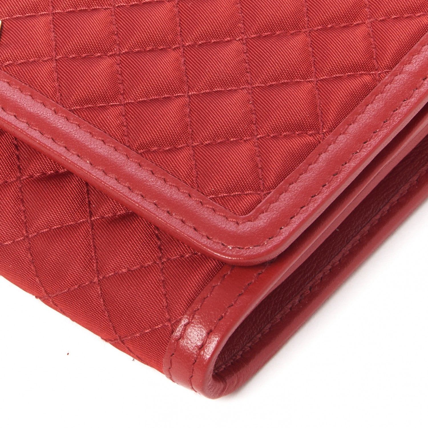 Prada Tessuto Quilted Mini Crossbody Wallet Fuoco 4 of 8