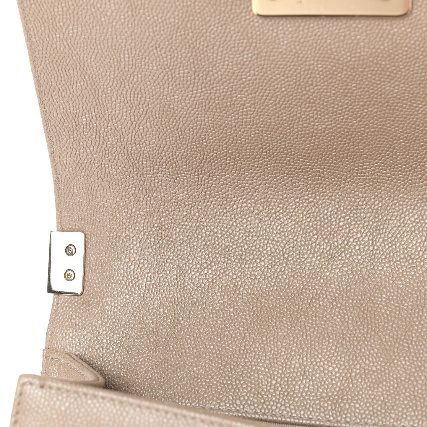 Caviar Chevron Quilted Small Boy Flap Dark Beige