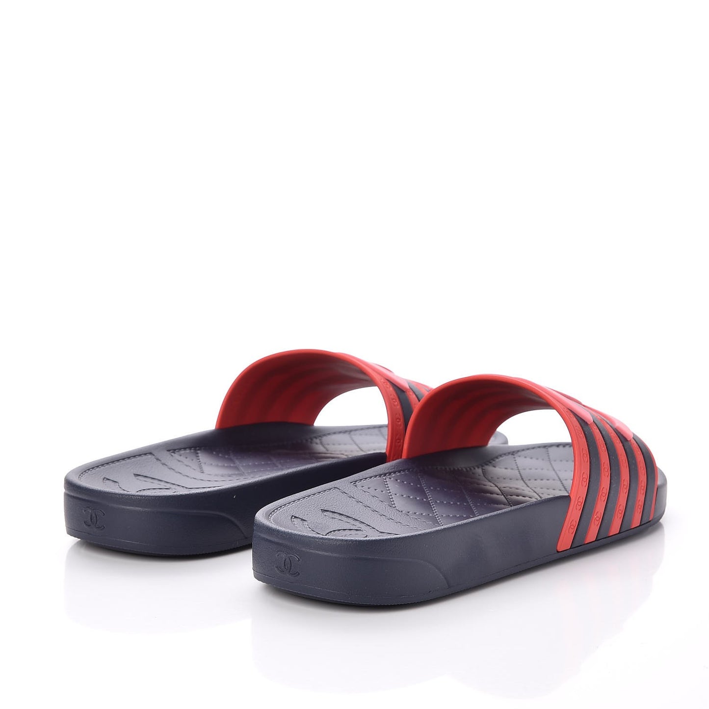 Rubber CC Flat Slide Sandals 39 Pink Red