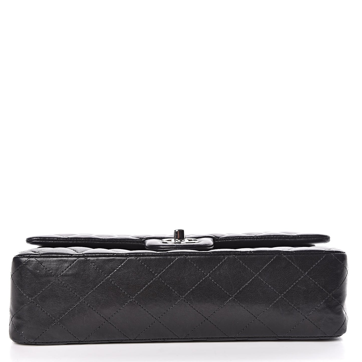Lambskin Quilted Medium Double Flap Black