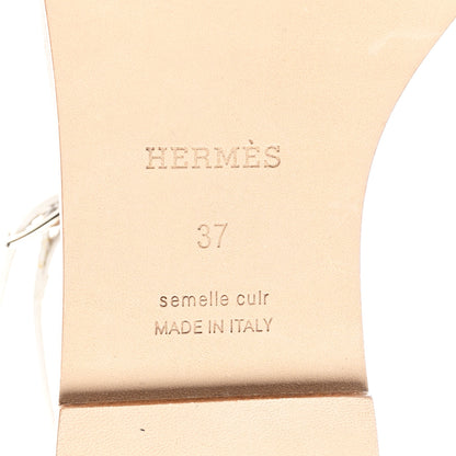 Hermes Epsom Santorini Sandals 37 White 6 of 9