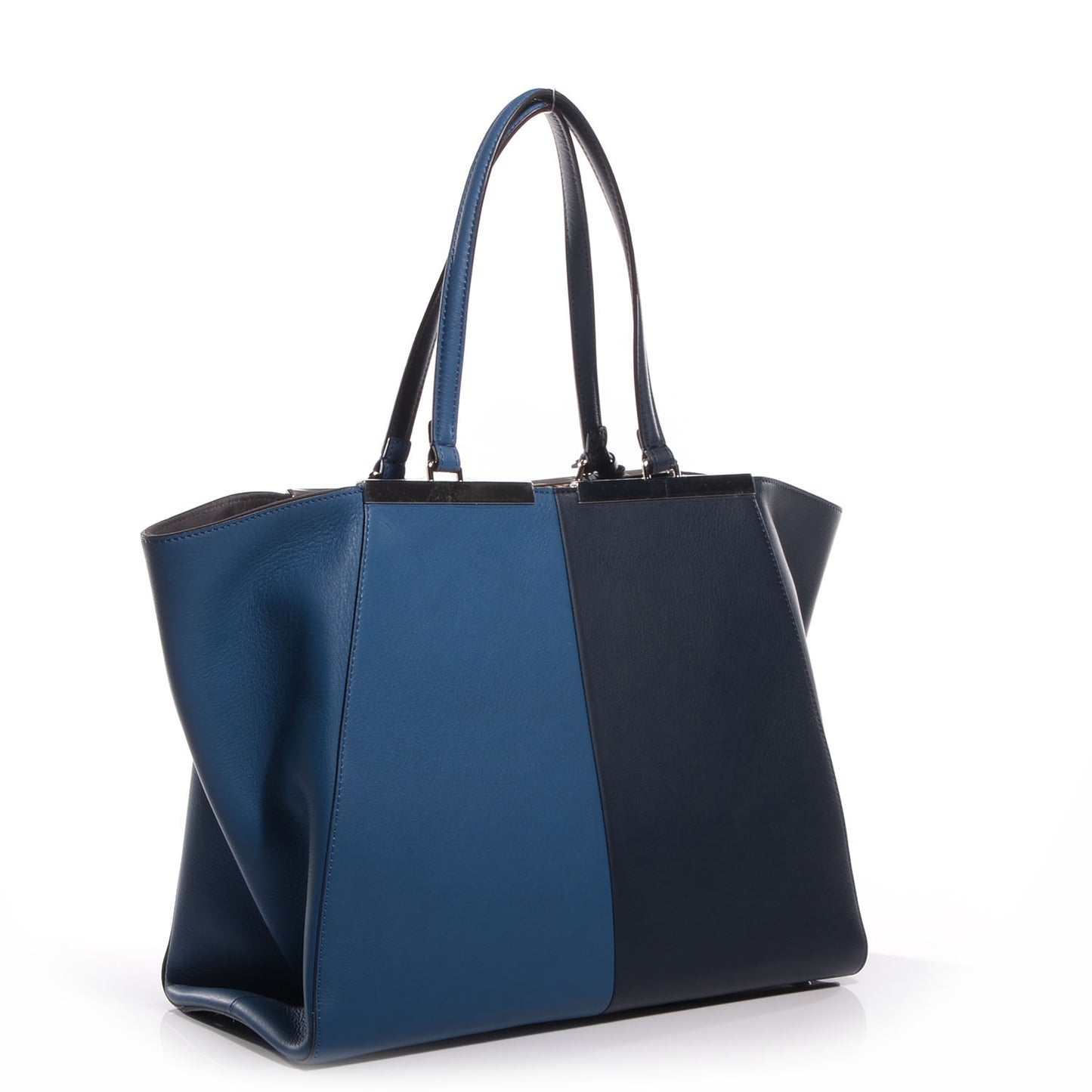 Vitello Bi-Color Large 3Jours Tote Lavagna Cobalto