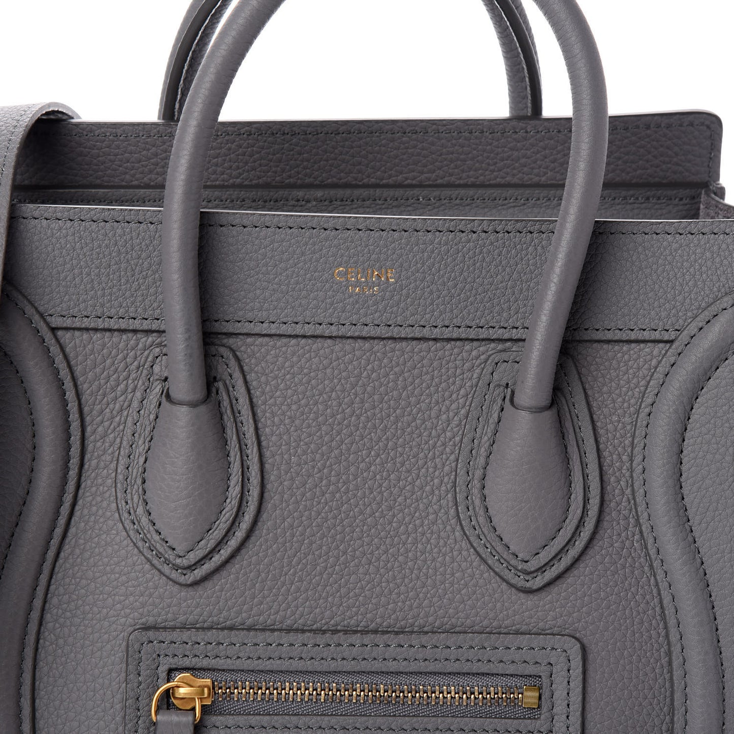 Baby Drummed Calfskin Nano Luggage Kohl