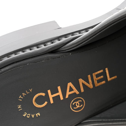 Chanel Lambskin Quilted CC Turnlock Mules 37.5 Grey 11 of 13