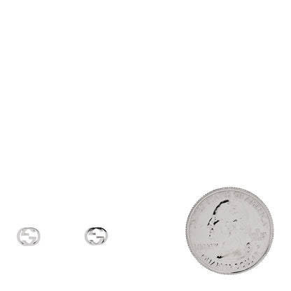Gucci 18K White Gold Interlocking G Stud Earrings 2 of 5