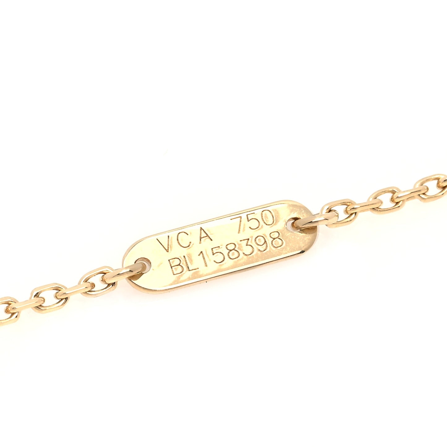 18K Yellow Gold Mother of Pearl Lucky Alhambra Butterfly Pendant Necklace
