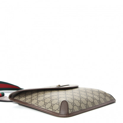 Gucci GG Supreme Monogram Web Medium Neo Vintage Flap Messenger Bag Beige New Acero 4 of 10