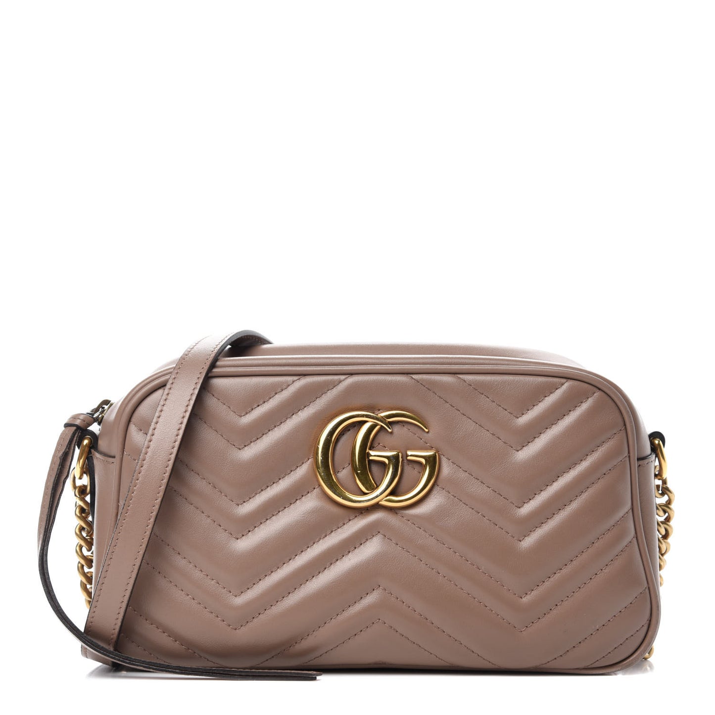 Calfskin Matelasse Small GG Marmont Chain Shoulder Bag Porcelain Rose