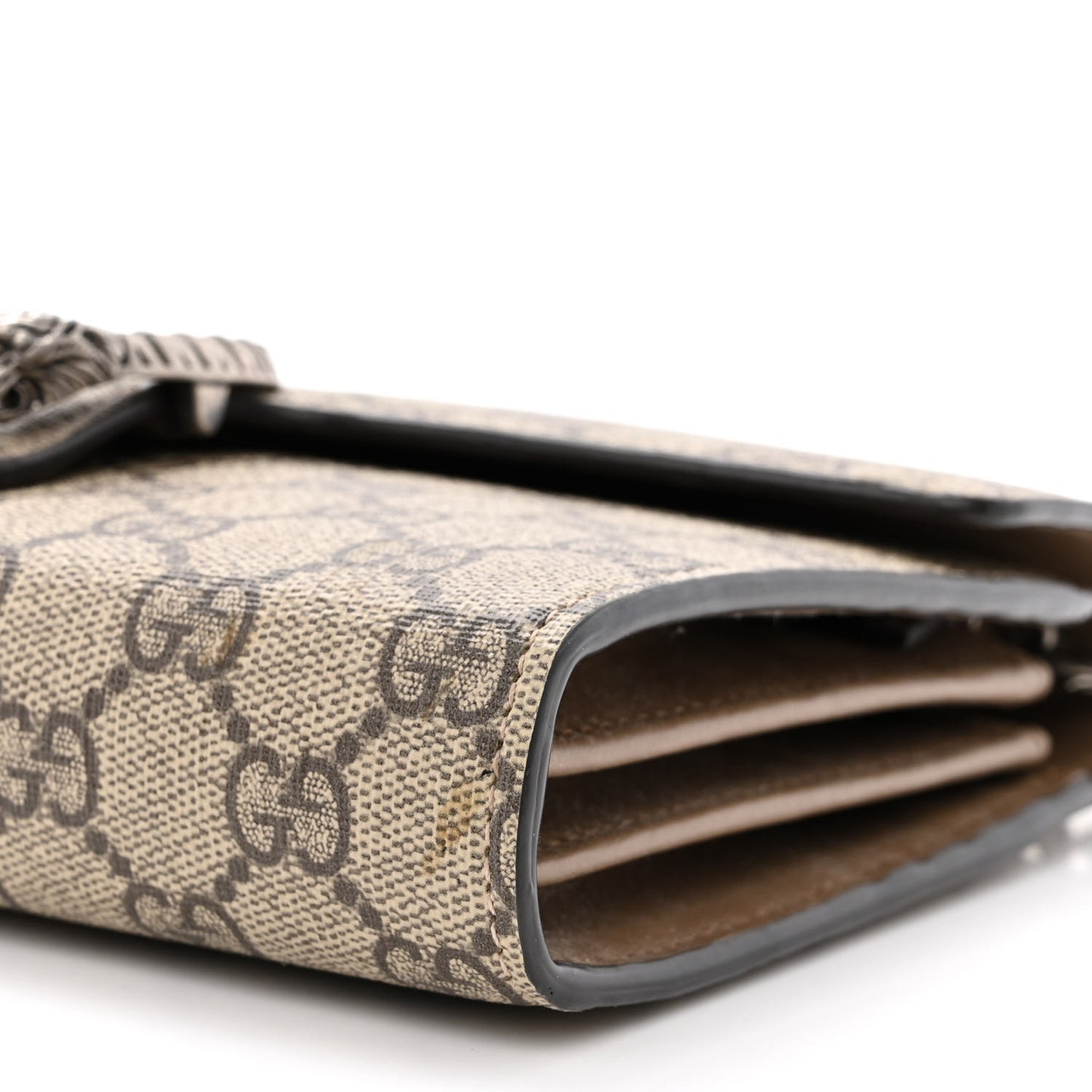 GG Supreme Monogram Mini Dionysus Chain Wallet Beige Taupe