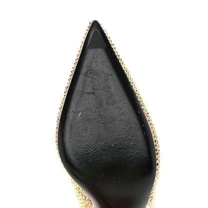 Prada Satin Crystal Triangle Logo 85mm Slingback Pumps 39 Platino 12 of 14